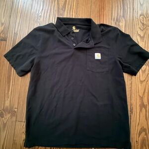 Carhartt Black Short-Sleeve Polo with Chest Pocket